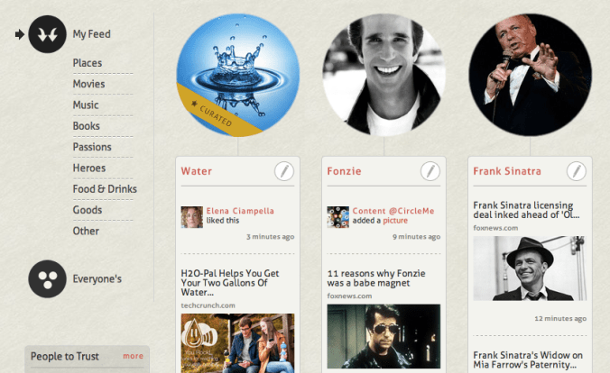 Spotting a curated item ("water" is marked with a golden ribbon)