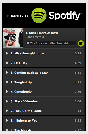 Spotify card for CircleMe